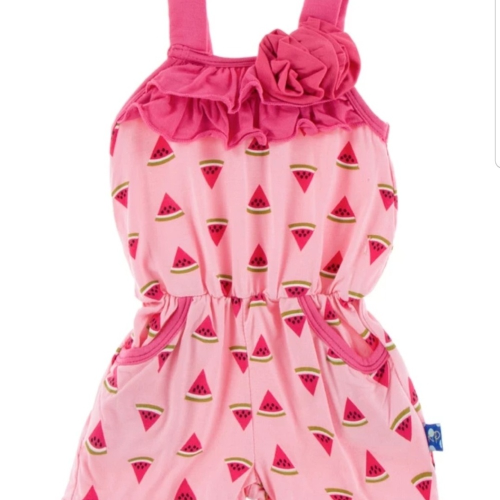 Watermelon shorts romper